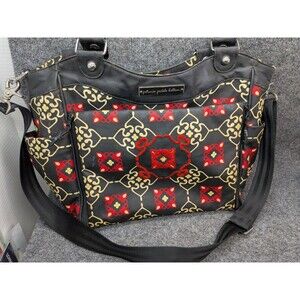 Petunia Pickle Bottom Diaper Bag Black White Red Pattern 16"X12" X5" Pre-Owned
